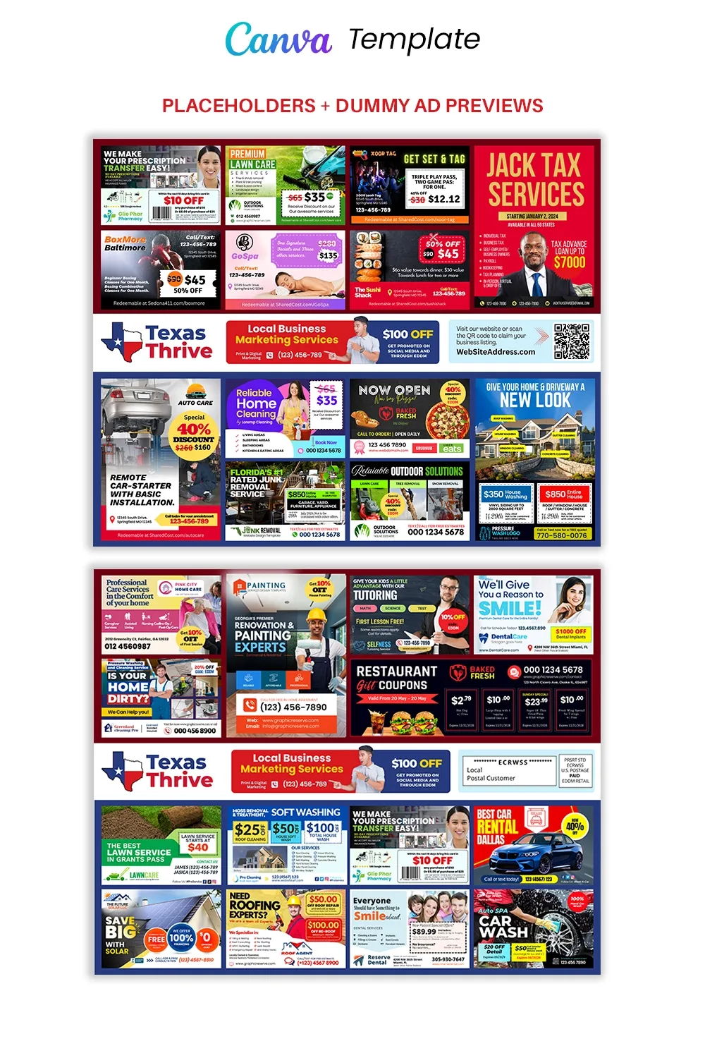 15x12 eddm marketing postcard template canva