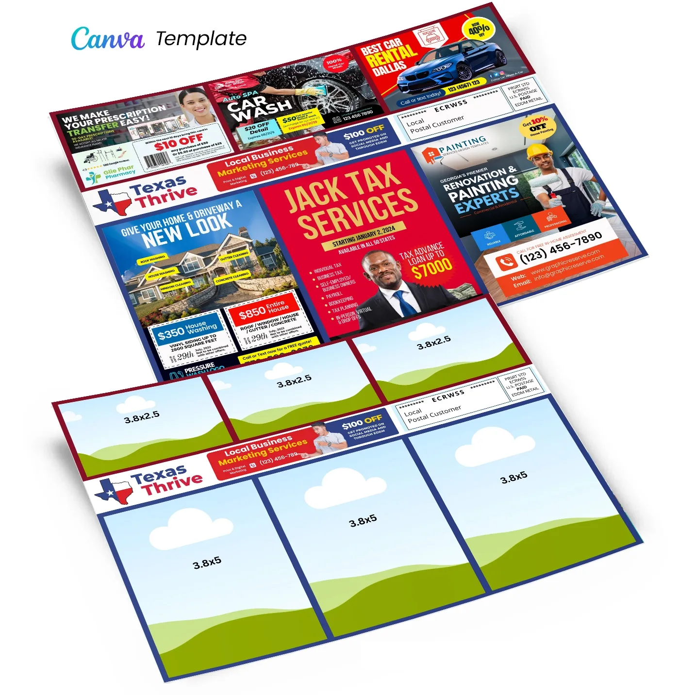 9x12 eddm marketing postcard canva template