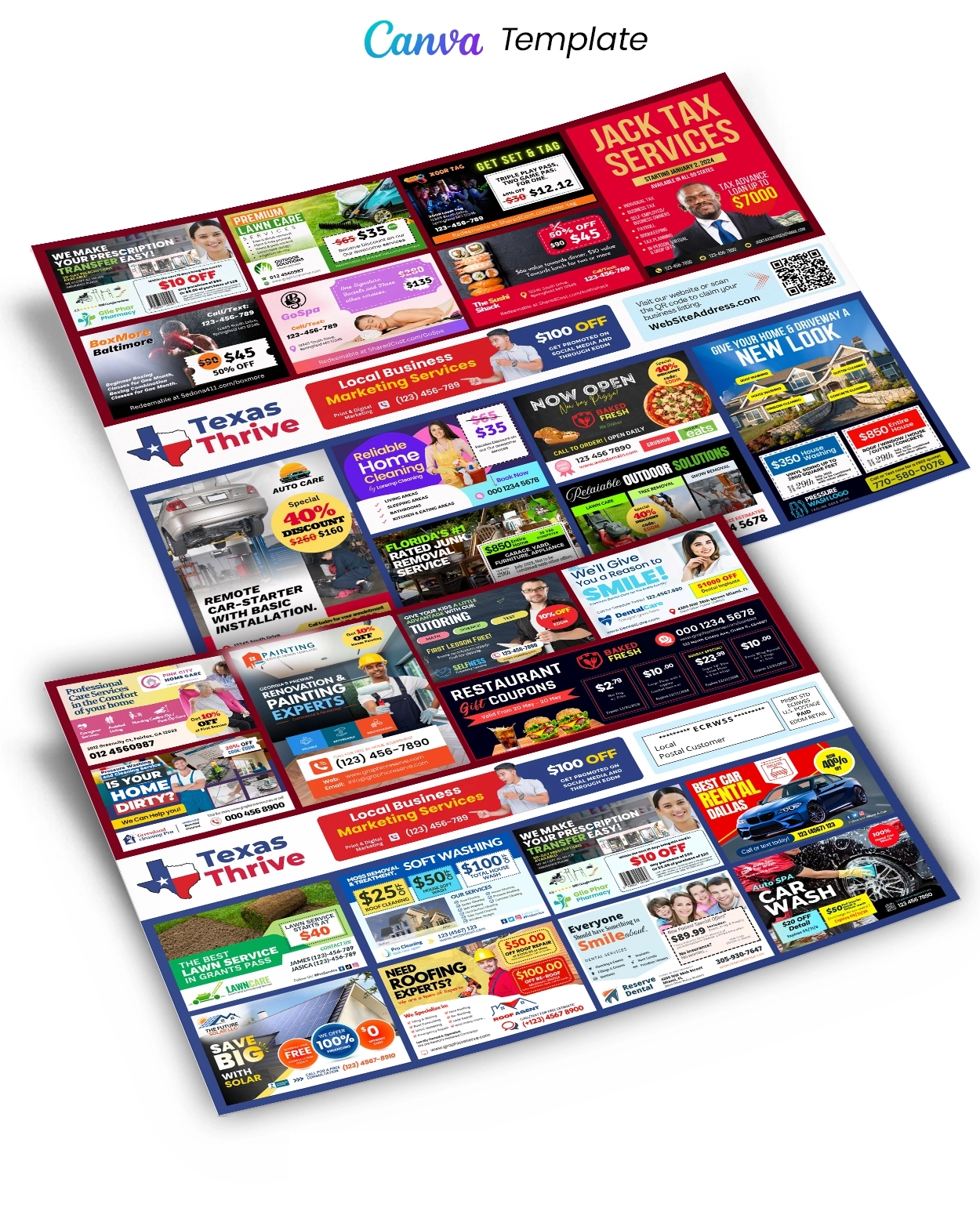 12x15 Co-op shard cost EDDM postcard template Canva