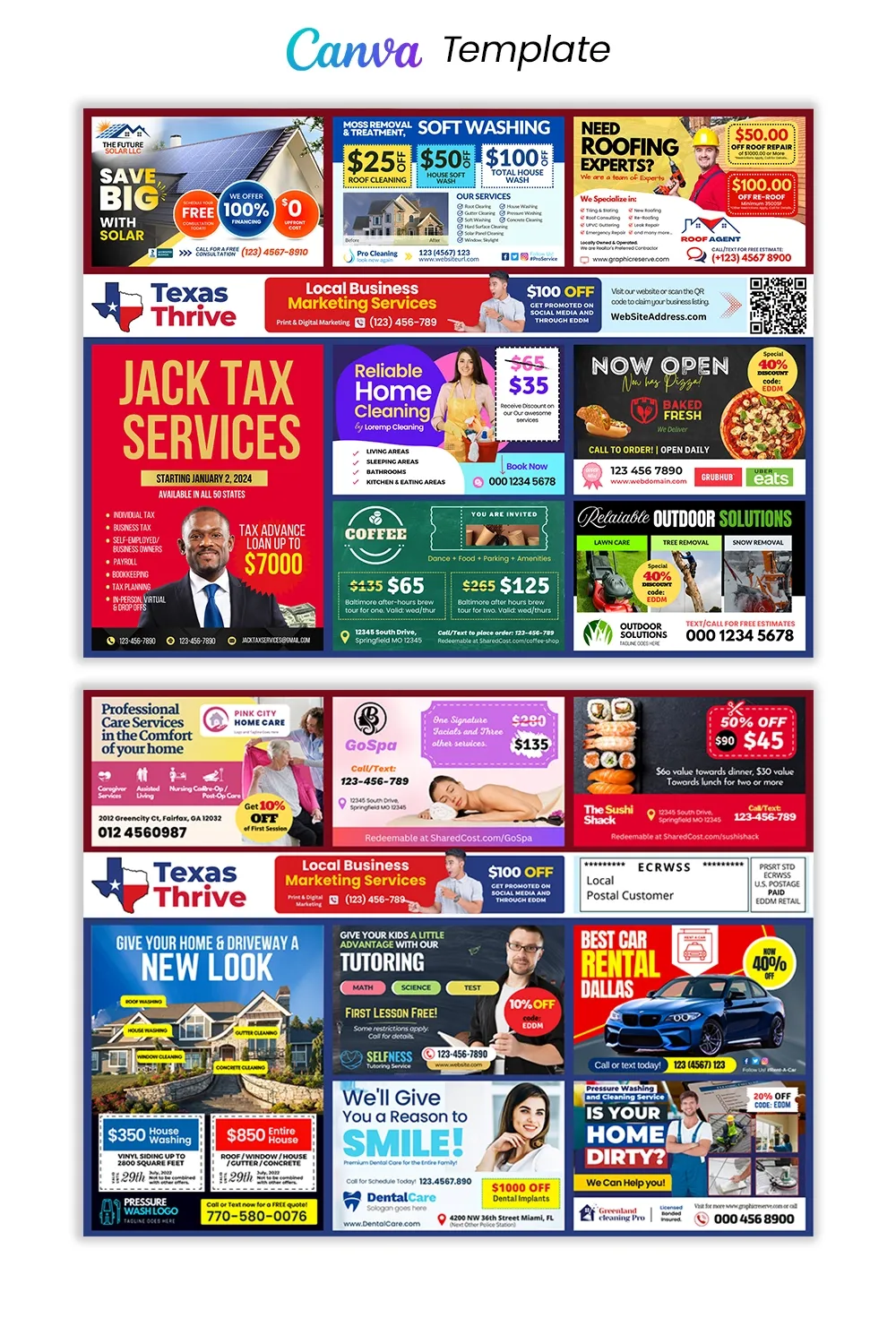 9x12 eddm postcard canva template