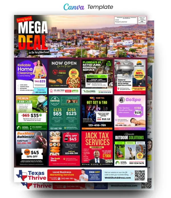 12x9 eddm mailer marketing postcard canva design template