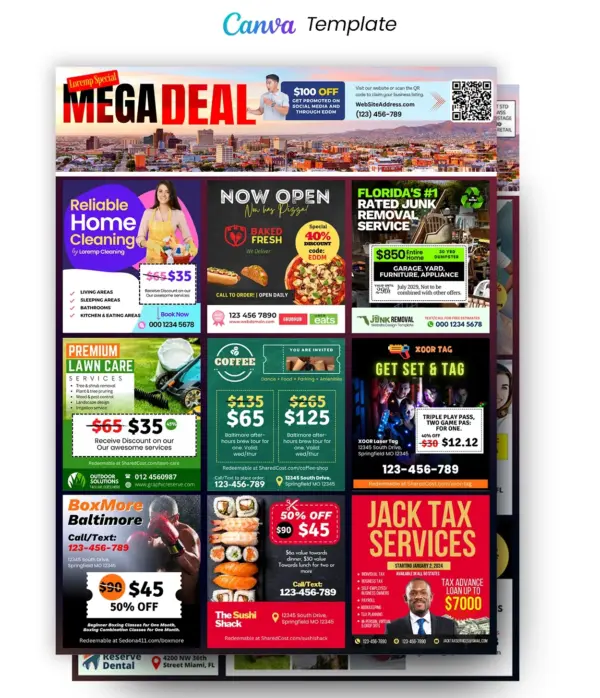 12x9 coop eddm marketing postcard canva design template