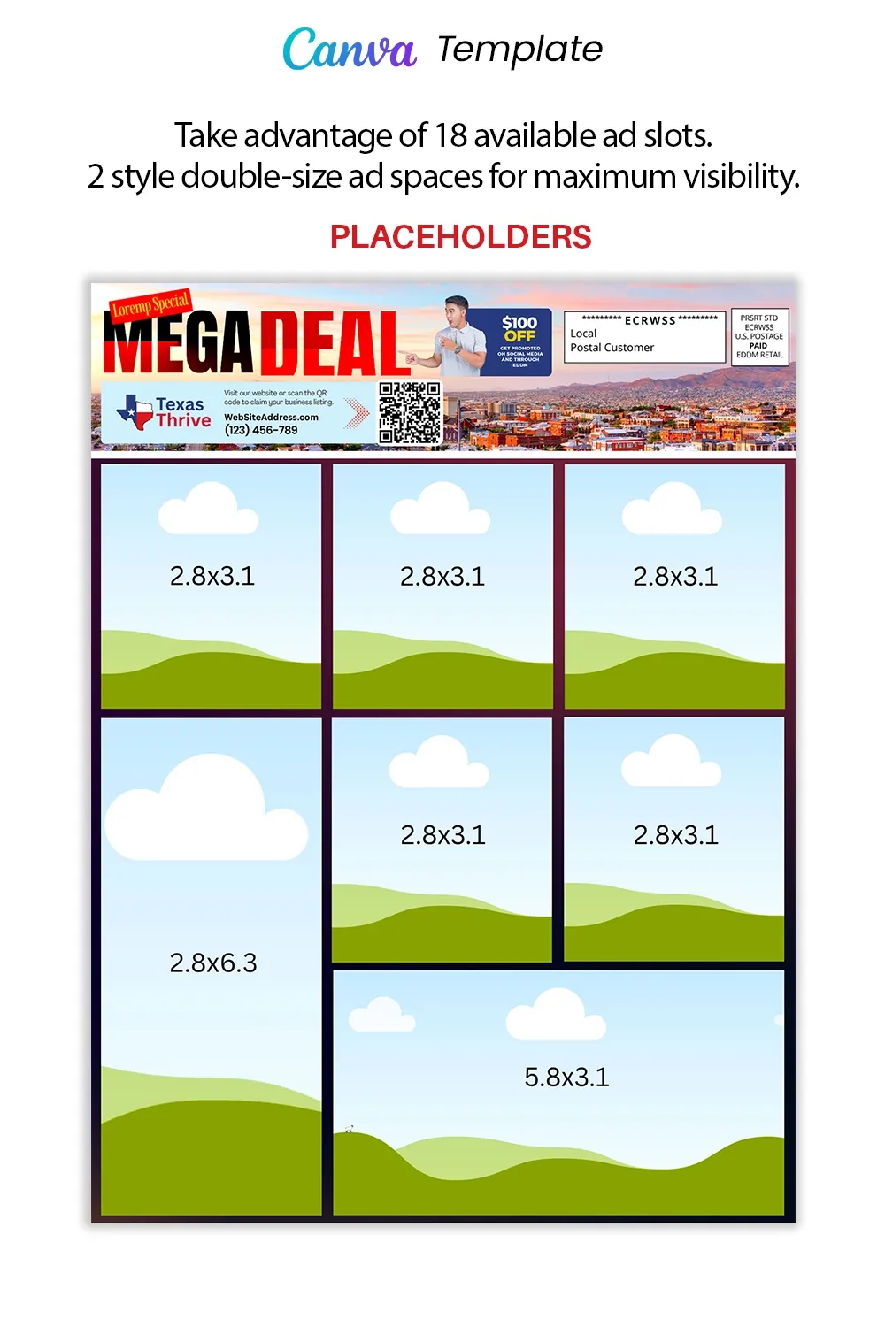 12x9 co-op eddm marketing postcard canva design template