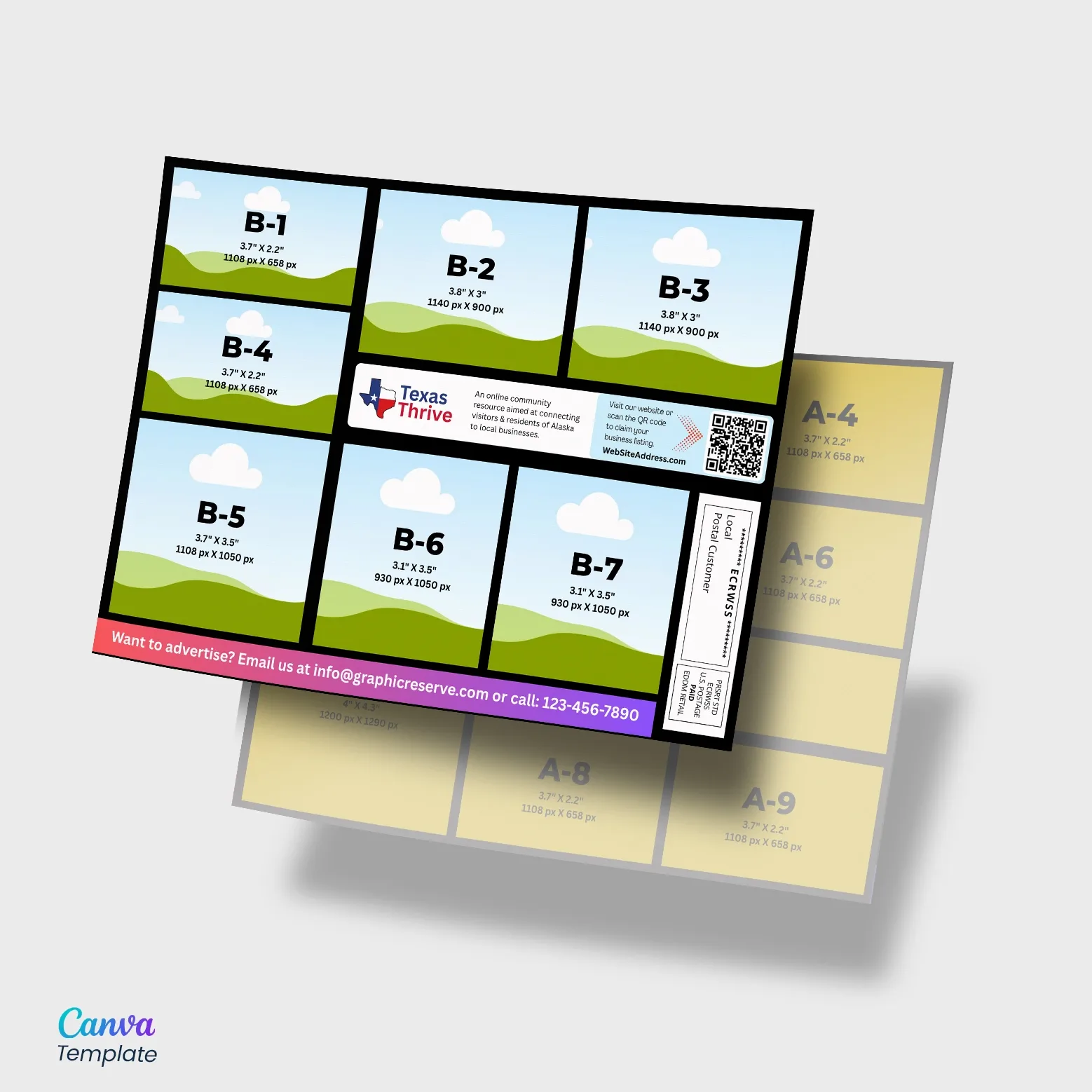 9x12 EDDM Marketing Mailer Design Canva Template