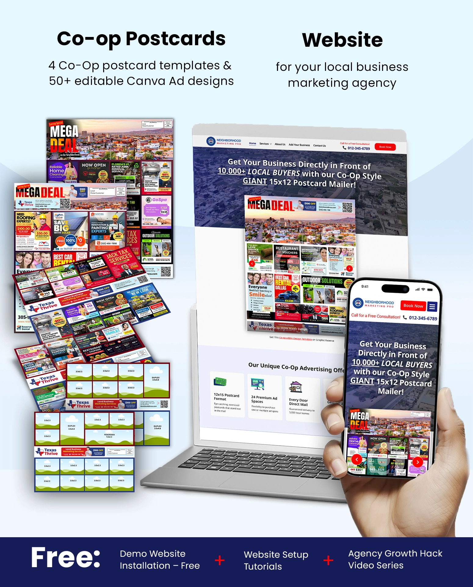 Co-op EDDM Agency Bundle V1 - Mailer Templates + Website