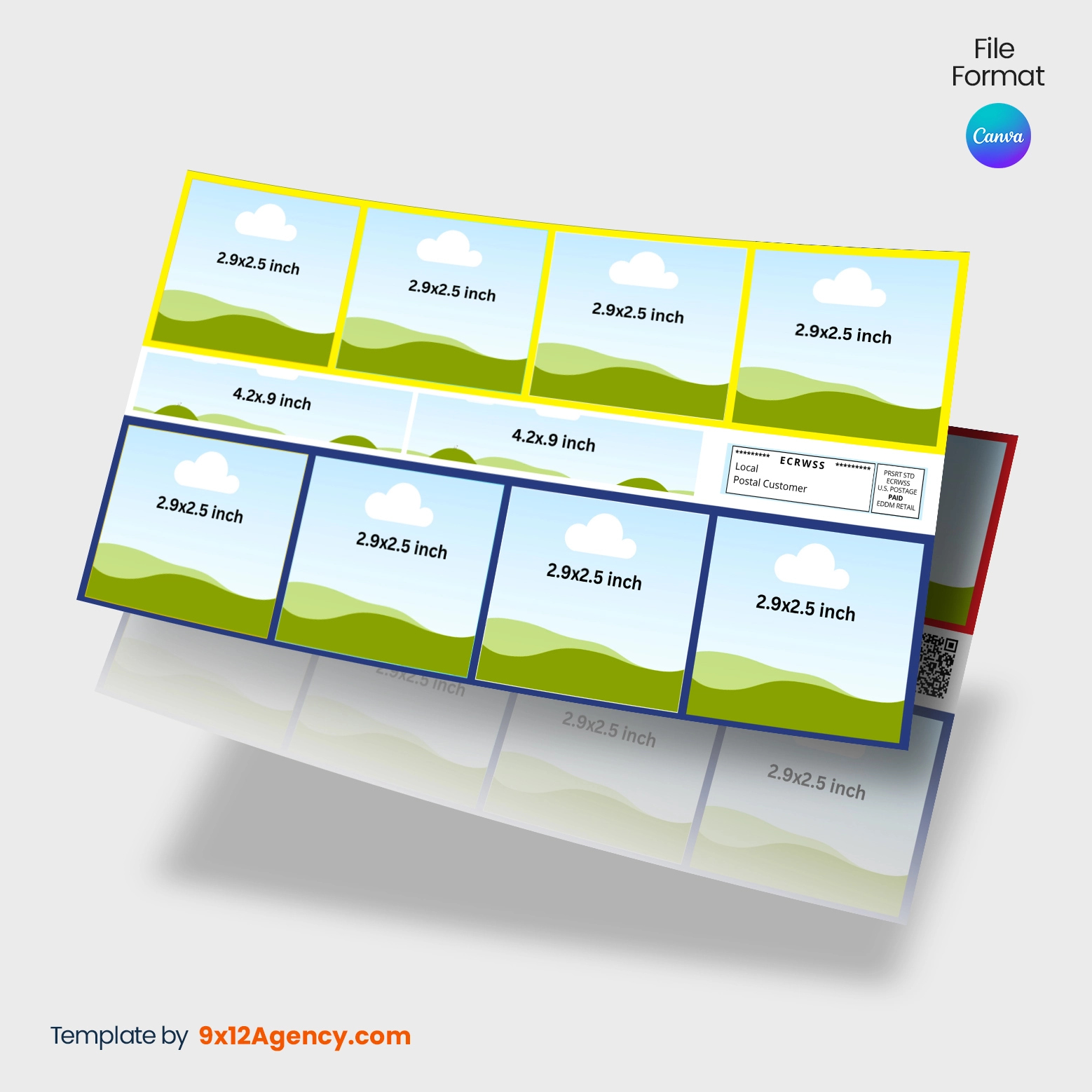 6.5x12 inch shared cost coop EDDM postcard Canva template